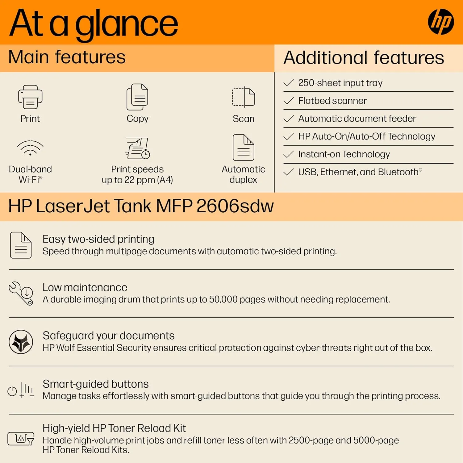 HP Laser Printer MFP 2606SDW A4 Multi Function with WiFi | Duplex | ADF | Lan view 7